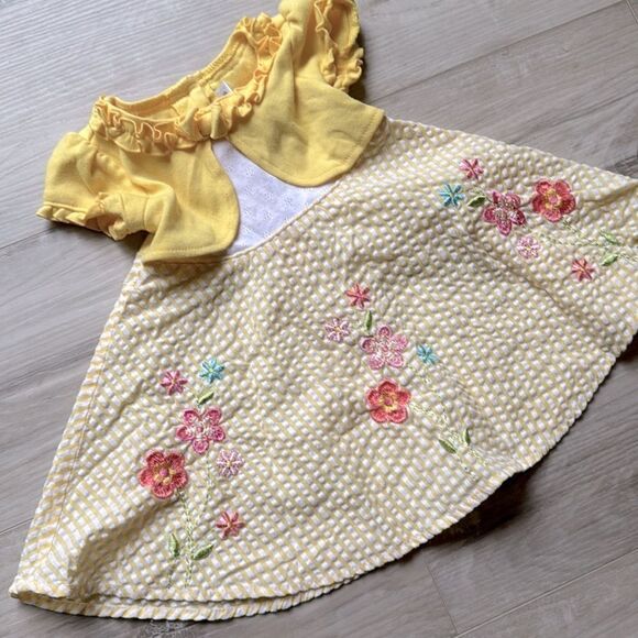YoungLand Baby Girl Floral Dress Cardigan Outfit Size 12M - Picture 1 of 5